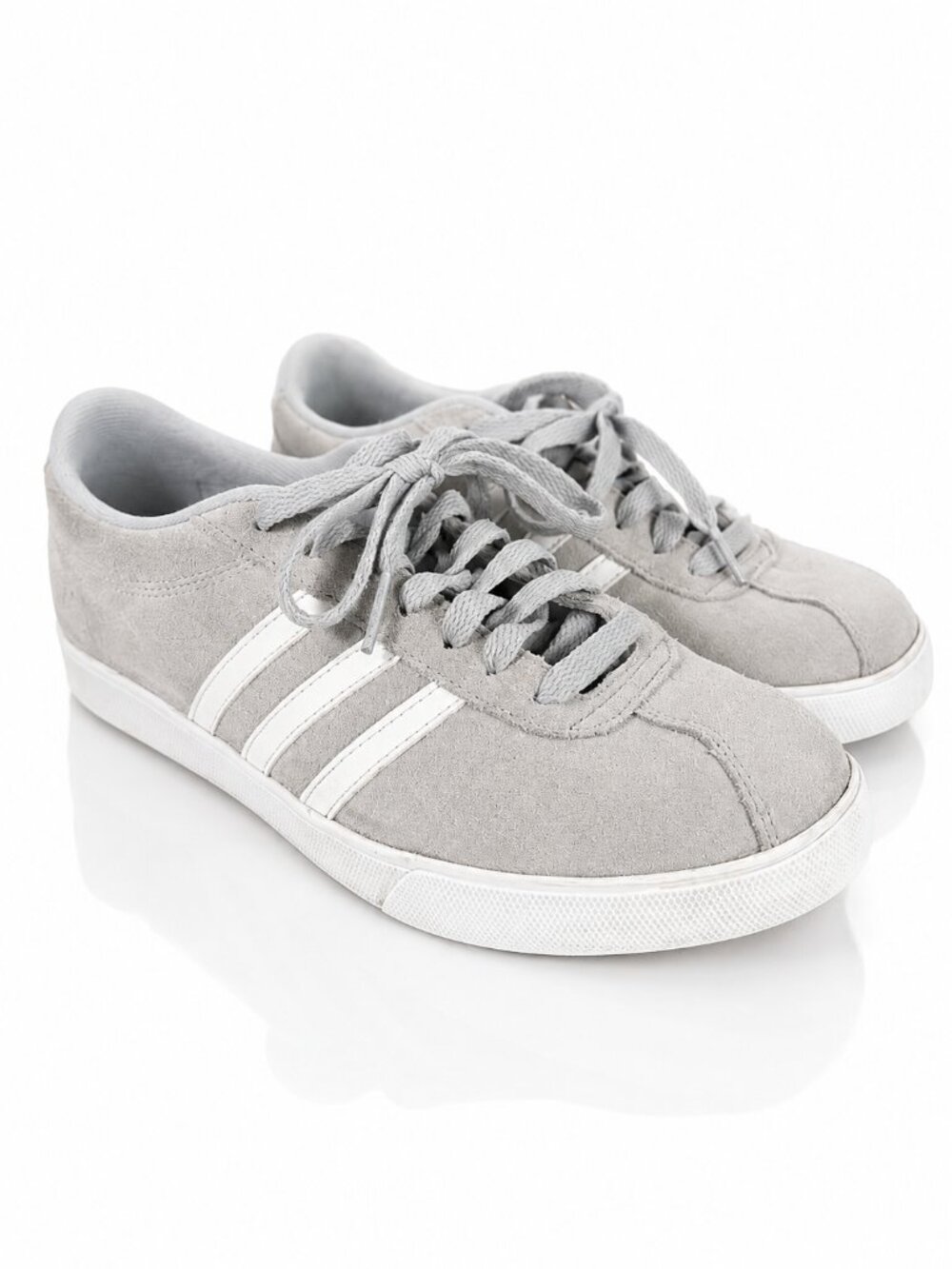 ADIDAS NEO Courtset Gray Suede Leather Sneakers Shoes 7